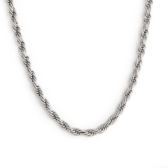 🤍18K white gold plated skinny rope chain - Picture 4 of 6